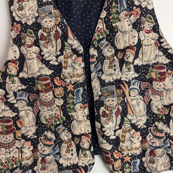 Christmas Snowman Vintage Vest Y2K - Picture 2 of 5